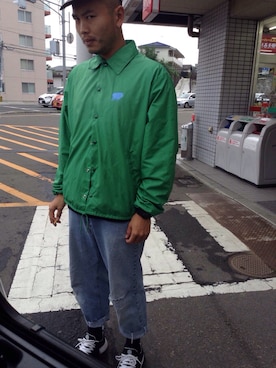 「アイテム（ナイロンジャケット、グリーン系）」を使った、weekend.palさん（メンズ・180cm）の秋コーディネート