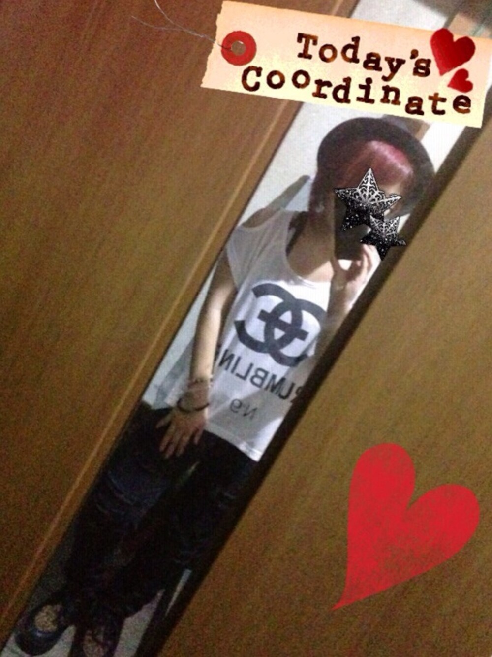 「モノクロ、黒、白、オフショル、カンカン帽、ラバーソール」｜「CRYXのアイテム（Tシャツ/カットソー、ホワイト系）」を使った、†neko†さん（レディース・143cm）の秋コーディネートの1枚目の写真