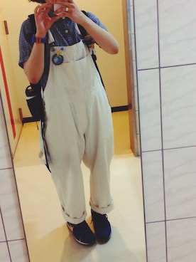 「青×白」｜「アイテム（オールインワン・サロペット）」を使った、ぱちさん（レディース・153cm）の夏コーディネート