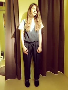 「HVC（エイチブイシー）のアイテム（つなぎ/オールインワン）」を使った、HVC岡崎店さん（レディース・173cm）の春コーディネート