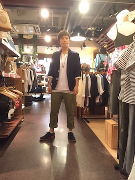 「アイテム（テーラードジャケット）」を使った、HVC岡崎店さん（レディース・168cm）の夏コーディネート