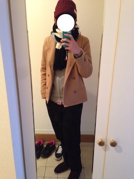 「HARE（ハレ）のウラキモウジップパーカー(HARE)（パーカー）」を使った、ヒサさん（メンズ・176cm）の冬コーディネート