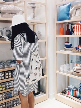 「PULL&BEAR（プルアンドベア）のアイテム（ワンピース）」を使った、pangmeraさん（レディース・167cm）の夏コーディネート