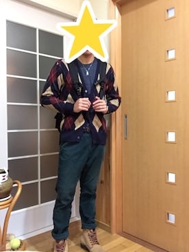 「アイテム（ブーティ）」を使った、友輝さん（メンズ・173cm）の秋コーディネート