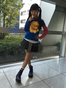 「BLOC（ブロック）のアイテム（ブーツ）」を使った、さゆさん（キッズ・153cm）の冬コーディネート