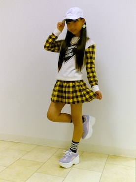 「BLOC（ブロック）のアイテム（その他）」を使った、さゆさん（キッズ・153cm）の春コーディネート