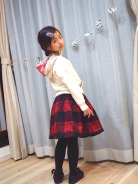 「ROPE' PICNIC（ロペピクニック）のアイテム（その他シューズ）」を使った、ゆづさん（キッズ・120cm）の秋コーディネート