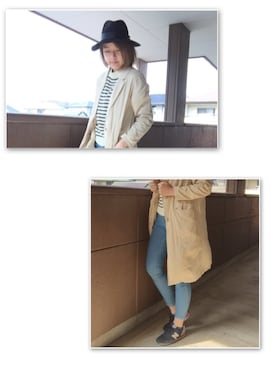 「アイテム（チェスターコート）」を使った、あぼさん（レディース・168cm）の春コーディネート