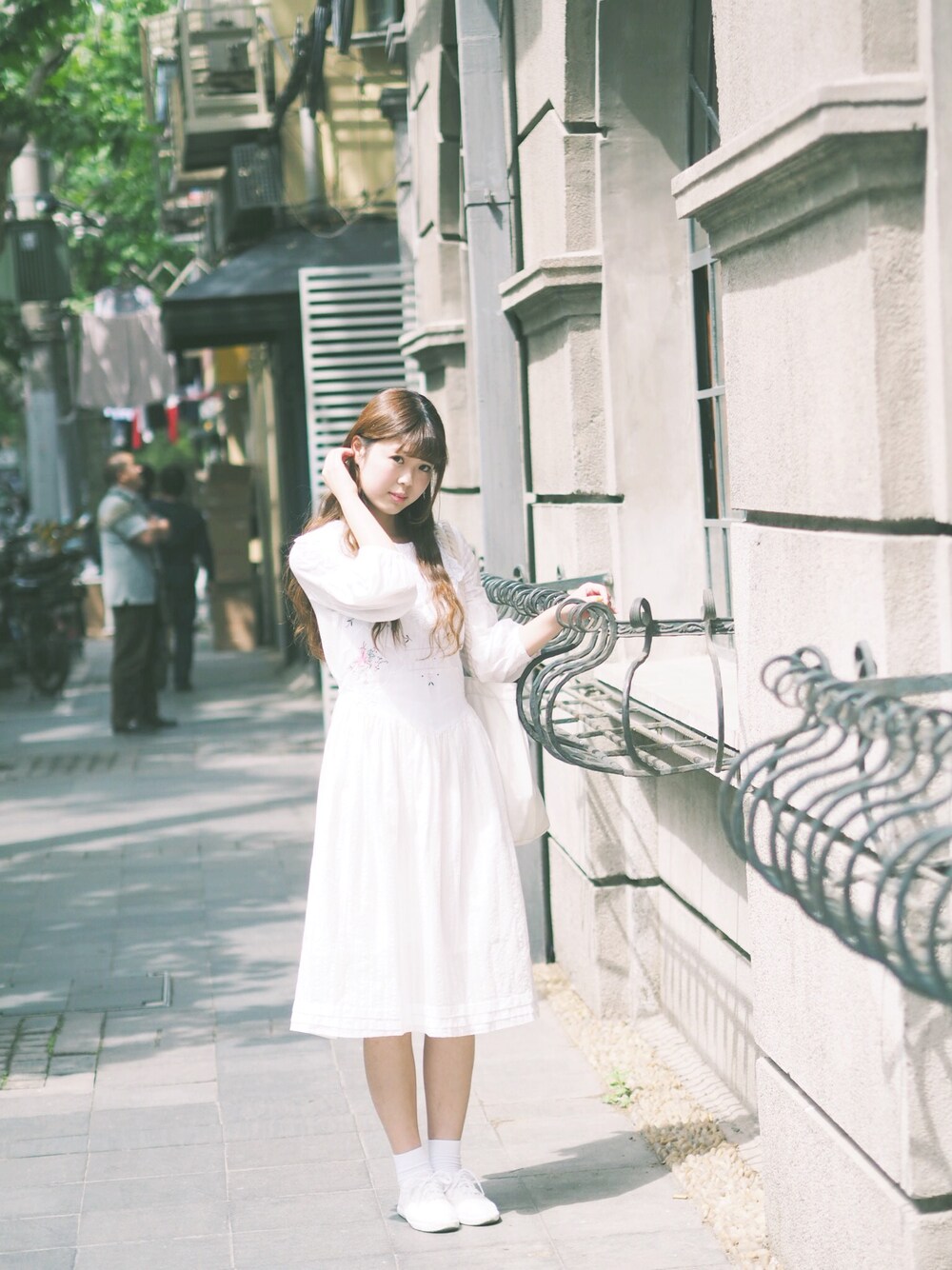 「Dear栗のアイテム（ワンピース、ホワイト系）」を使った、_小白菜さん（レディース・165cm）の春コーディネートの1枚目の写真