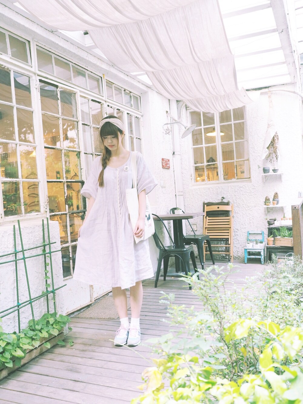 「Samansa Mos2のアイテム（ワンピース、ホワイト系）」を使った、_小白菜さん（レディース・165cm）の秋コーディネートの1枚目の写真