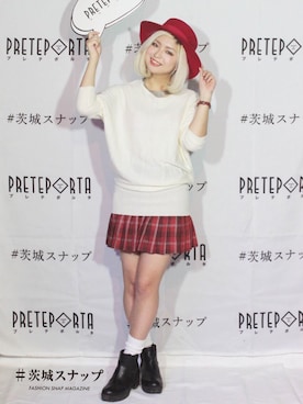 「茨城スナップ」｜「アイテム（帽子）」を使った、TIMMYさん（レディース・159cm）の夏コーディネート