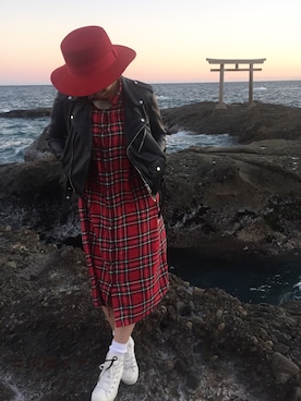 「茨城スナップ」｜「アイテム（ワンピース/ドレス）」を使った、TIMMYさん（レディース・159cm）の冬コーディネート