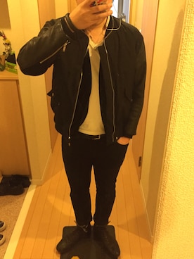「Undercoverism（アンダーカバイズム）のアイテム（ブルゾン）」を使った、Cさん（メンズ・175cm）の春コーディネート