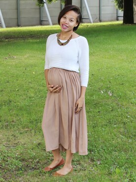 「skirt」｜「アイテム（バレエシューズ）」を使った、Laideetamさん（レディース・154cm）の秋コーディネート