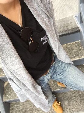 「Dosch（ドスチ）のアイテム（カーディガン/ボレロ）」を使った、riiano◡̈⃝︎⋆︎*さん（レディース・163cm）の秋コーディネート