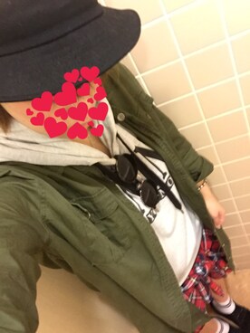 「SpRay（スプレイ）のアイテム（ミリタリージャケット）」を使った、riiano◡̈⃝︎⋆︎*さん（レディース・163cm）の秋コーディネート