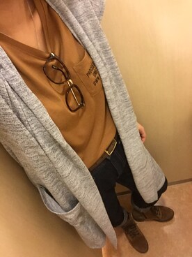 「Dosch（ドスチ）のアイテム（カーディガン/ボレロ）」を使った、riiano◡̈⃝︎⋆︎*さん（レディース・163cm）の秋コーディネート