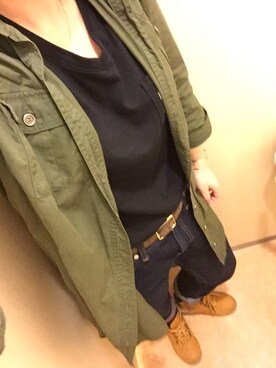 「Dosch（ドスチ）のアイテム（Tシャツ/カットソー）」を使った、riiano◡̈⃝︎⋆︎*さん（レディース・163cm）の秋コーディネート