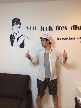 「Octopus（オクトパス）のアイテム（パンツ）」を使った、中井さん（メンズ・170cm）の春コーディネート