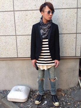 「JULIEN DAVID（ジュリエンデビッド）のアイテム」を使った、KEN(GA)さん（メンズ・170cm）の春コーディネート