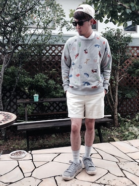 「JULIEN DAVID（ジュリエンデビッド）のアイテム（帽子）」を使った、KEN(GA)さん（メンズ・170cm）の夏コーディネート