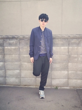 「アイテム（ブルゾン）」を使った、junさん（メンズ・180cm）の春コーディネート