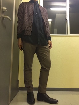 「DRIES VAN NOTEN（ドリスヴァンノッテン）のアイテム（ブルゾン）」を使った、junさん（メンズ・180cm）の秋コーディネート