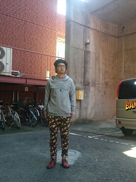 「Waste(twice)（ウェストトゥワイス）のアイテム（ハンチング/ベレー帽）」を使った、ざキさん-2016さん（メンズ・178cm）の秋コーディネート
