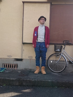 「アイテム（サスペンダー）」を使った、ざキさん-2016さん（メンズ・178cm）の冬コーディネート