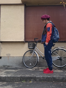 「アイテム（マウンテンパーカー、ブラウン系）」を使った、ざキさん-2016さん（メンズ・178cm）の春コーディネート