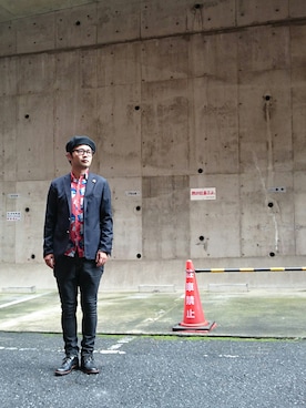 「Waste(twice)（ウェストトゥワイス）のアイテム（ハンチング/ベレー帽）」を使った、ざキさん-2016さん（メンズ・178cm）の秋コーディネート
