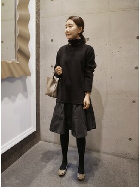 「ルーズフィット」｜「アイテム（ワンピース/ドレス）」を使った、holicholicさん（レディース・160cm）の冬コーディネート