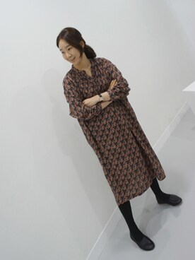 「ルーズフィット」｜「アイテム（ワンピース/ドレス）」を使った、holicholicさん（レディース・160cm）の冬コーディネート