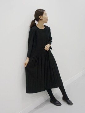 「ルーズフィット」｜「アイテム（ワンピース/ドレス）」を使った、holicholicさん（レディース・160cm）の冬コーディネート