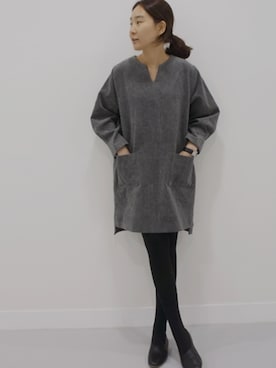 「ルーズフィット」｜「アイテム（ワンピース/ドレス）」を使った、holicholicさん（レディース・160cm）の冬コーディネート