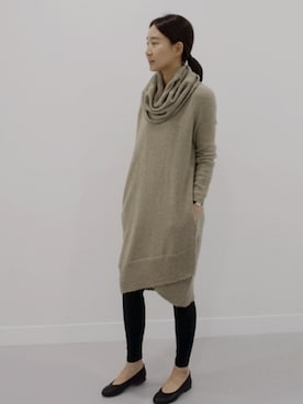 「ルーズフィット」｜「アイテム（ワンピース/ドレス）」を使った、holicholicさん（レディース・160cm）の冬コーディネート