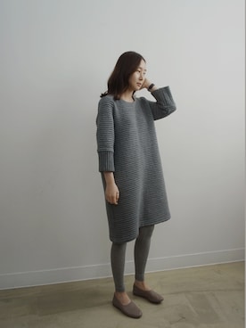 「ルーズフィット」｜「アイテム（ワンピース/ドレス）」を使った、holicholicさん（レディース・160cm）の冬コーディネート