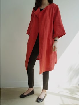 「ノーカラージャケット」｜「アイテム（その他アウター）」を使った、holicholicさん（レディース・160cm）の春コーディネート