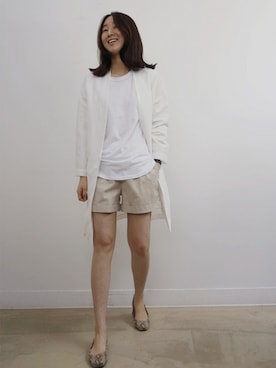 「ノーカラージャケット」｜「アイテム（その他アウター）」を使った、holicholicさん（レディース・160cm）の春コーディネート