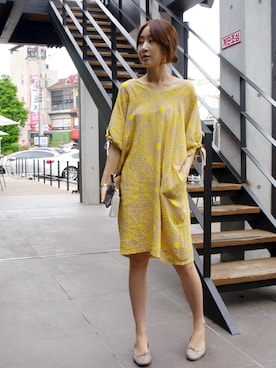 「ルーズフィット」｜「アイテム（ワンピース/ドレス）」を使った、holicholicさん（レディース・160cm）の春コーディネート