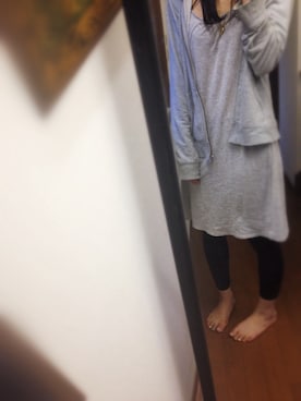 「ルームウェア」｜「アイテム（チュニック）」を使った、haさん（レディース・168cm）の春コーディネート