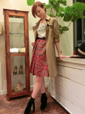 「Banner Barrett（バナーバレット）のアイテム（ブーツ）」を使った、yukiさん（レディース・169cm）の秋コーディネート