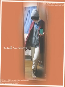 「サマンサモスモス」｜「アイテム（チェスターコート）」を使った、yu*さん（レディース・168cm）の冬コーディネート