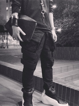 「JULIUS（ユリウス）のアイテム（アクセサリー）」を使った、けろさん（メンズ・165cm）の春コーディネート