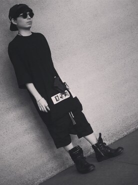 「DRKSHDW（ダークシャドウ）のアイテム（トップス）」を使った、けろさん（メンズ・165cm）の夏コーディネート