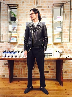 「URBAN RESEARCH（アーバンリサーチ）のアイテム（ライダースジャケット）」を使った、otsukiさん（メンズ・184cm）の夏コーディネート