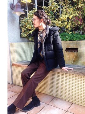 「URBAN RESEARCH（アーバンリサーチ）のアイテム（ダウンジャケット/コート）」を使った、otsukiさん（メンズ・184cm）の冬コーディネート