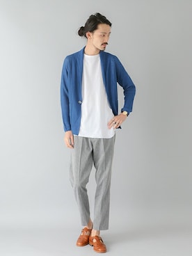 「アイテム（カーディガン/ボレロ）」を使った、otsukiさん（メンズ・184cm）の春コーディネート
