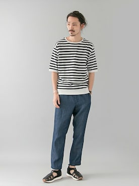 「URBAN RESEARCH（アーバンリサーチ）のコットン/ソロテックス ニットTシャツ（Tシャツ/カットソー）」を使った、otsukiさん（メンズ・184cm）の春コーディネート