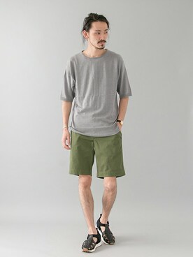 「URBAN RESEARCH（アーバンリサーチ）のコットン/ソロテックス ニットTシャツ（Tシャツ/カットソー）」を使った、otsukiさん（メンズ・184cm）の春コーディネート